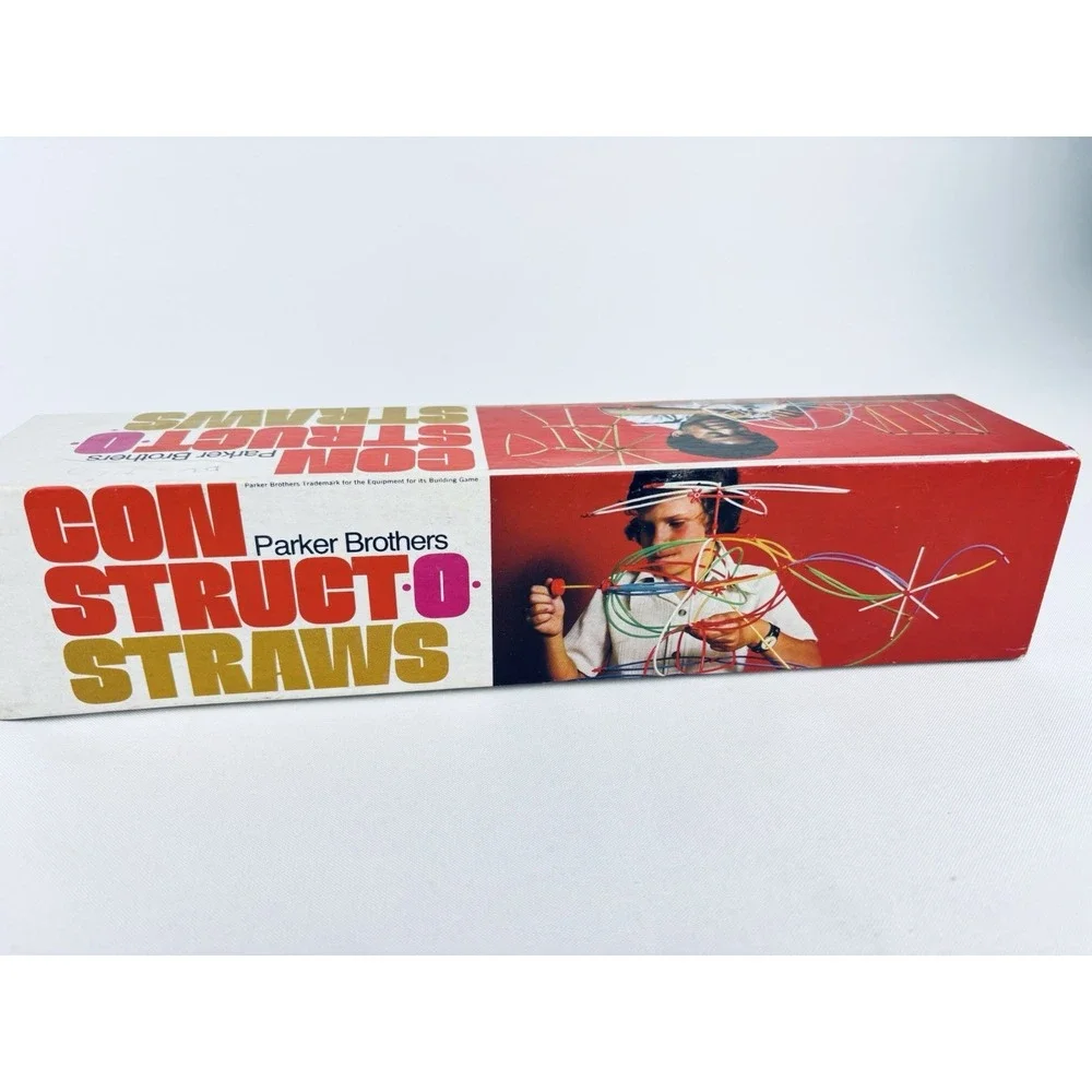 Vintage 1974 Parker Brothers‎ Constructo Straws Toy Building Game